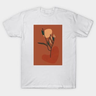 Boho Terracotta Tulip Flower T-Shirt